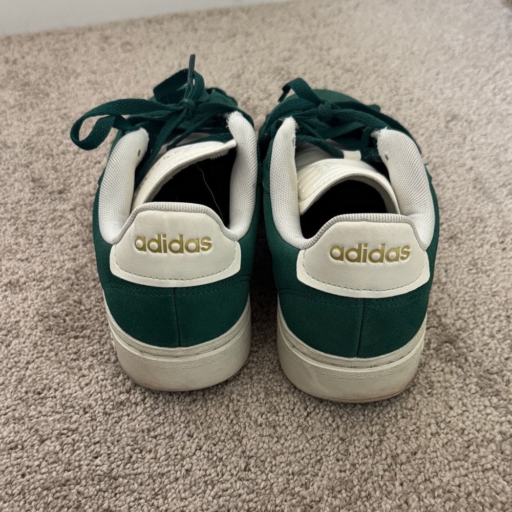 Adidas Forest Green and White Sneakers - Picture 3 of 7